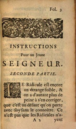 Instructions Pour Un Jeune Seigneur, Ou l'Idée d'Un Galant Homme, 2