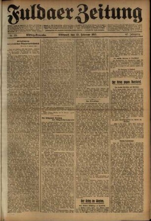 Zweite Ausgabe vom Mittwoch, den 10. Februar 1915.