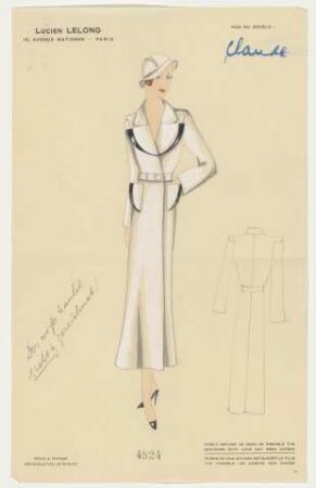 Claude - Ein Mantelkleid mit Reverskragen und einer Detailrückenansicht (Archivtitel)