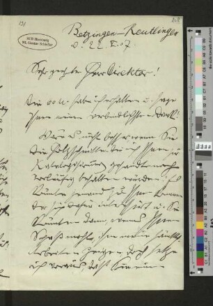 Brief an Gustav Schiefler