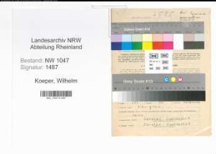 Entnazifizierung Wilhelm Koeper , geb. 23.04.1889 (Beamter)