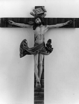 Kruzifix : Kruzifix. Holz, geschnitzt, gefasst (1601/1800). Mödingen, ehem. Dominikanerinnenkloster Maria Mödingen