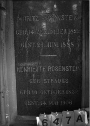 Grabstein 647 [Hahn S. 181 Grab-Nr. 600/01]: Grabstein 647A [Hahn S. 181 Grab-Nr. 600/01]