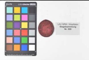 Siegler: Marsberg, Gericht Überlieferungsart: Original. Stoff: Wachs Farbe: rot Form: rund. Durchmesser: Art: Typ: Umschrift: