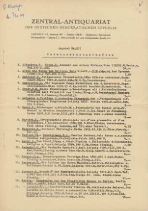 Nr. 577: Geisteswissenschaften
