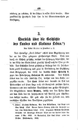 Überblick über die Geschichte des Landes und Bistums Lebus