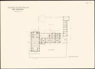 Siedlung für Kriegsbeschädigte Schinkelwettbewerb 1945: Gasthaus. Grundriss EG 1:200