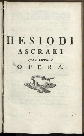 Hesiodi Ascraei Quae Extant Opera.