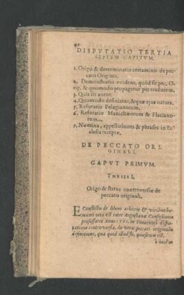 Disputatio Tertia Septem Capitum.