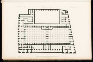 Börse, Berlin: Grundriss Keller (aus: Atlas zur Zeitschrift für Bauwesen, hrsg. v. G. Erbkam, Jg. 15, 1865)
