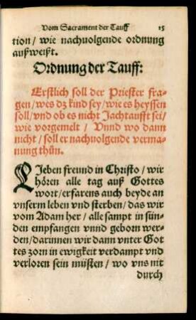 Ordnung der Tauff: