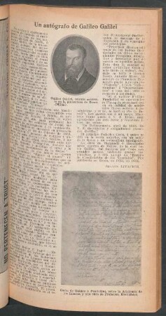 Un autógrafo de Galileo Galilei