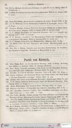 Poetik und Rhetorik (Nr. 543 - 591)