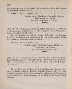130. Ministerial-Bekanntmachung, betreffend die Arzneitaxe für 1896