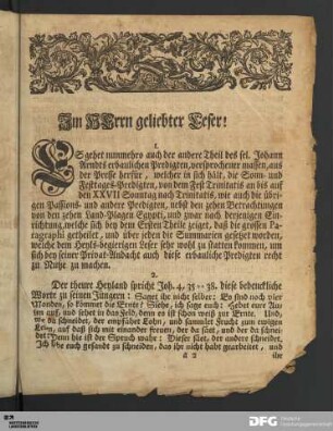 Im HErrn geliebter Leser!