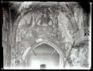 evangelische Friedhofkirche; Wandbild im Schiff, Chorwand