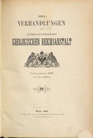 Verhandlungen der Geologischen Reichsanstalt. 1893