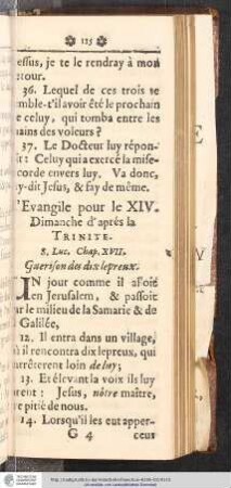 L'Evangile pour le XIV. Dimanche d'aprés la Trinité