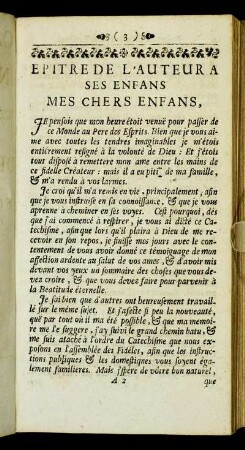 Epitre de l'auteur a ses enfans.
