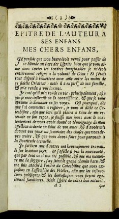 Epitre de l'auteur a ses enfans.
