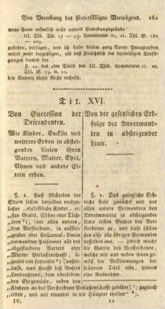 XVI. Von der gesetzlichen Erbfolge der Anverwandten in absteigender Linie