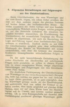 4. Allgemeine Betrachtungen und Folgerungen aus den Gleichheitssätzen
