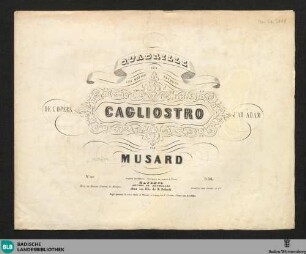 Quadrille sur les motifs favoris de l'opéra Cagliostro d'Ad. Adam