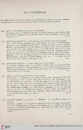 XV. Nachtrag (Nr. 1298 - 1343)