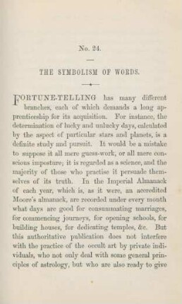 No. 24. The symbolism of words