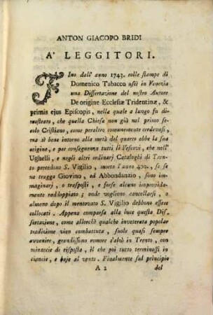 Dell'origine della chiesa di Aquileja ... dissertatione epistolare