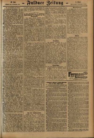 Zweite Ausgabe vom Mittwoch, den 10. November 1915.