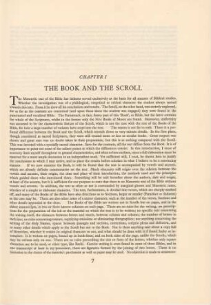 Chapter I : The book and the scroll