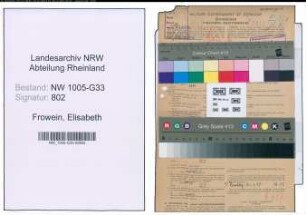 Entnazifizierung Elisabeth Frowein , geb. 10.04.1897 (Lehrerin)