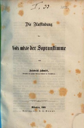 Die Auffindung der Voix mixte der Sopranstimme