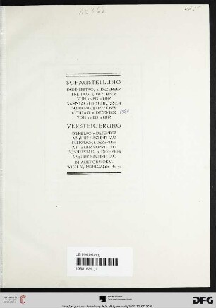 Schaustellung – Versteigerung