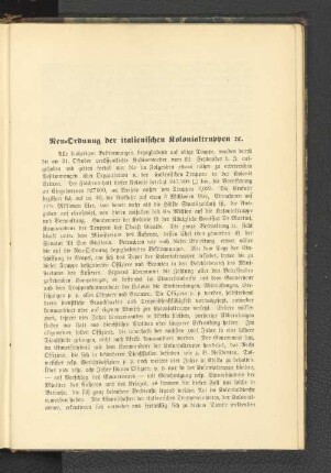 Neu-Ordnung der italienischen Kolonialtruppen.