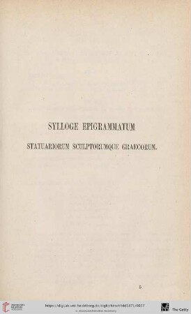 Sylloge epigrammatum statuariorum sculptorumque Graecorum