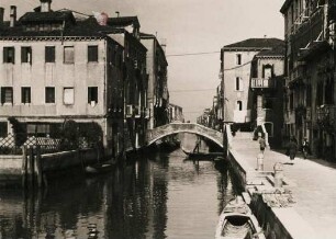 Venig. Italien. Der Kanal Rio di San Girolamo (Rio degli Ormesini) im Gheto Vecchio