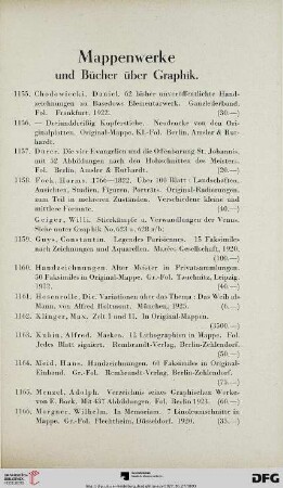 Mappenwerke und Bücher über Graphik (Nr. 1155-1176)