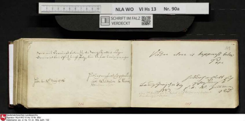 Stammbuch des Ernst Philipp Ludwig Zellmann (1763-1795) aus
                           Braunschweig