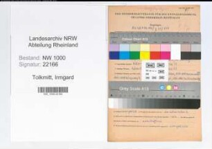 Entnazifizierung Irmgard Tolkmitt, geb. 17.09.1905 (Studienassessorin)