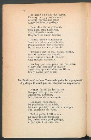 Batifondo en el baile - Tremenda pateadura propinada al gallego Manuel por un compadrito napolitano.