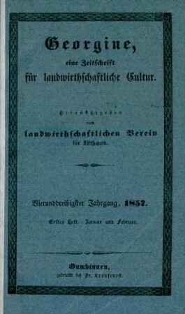 Vierunddreißigster Jahrgang, 1857. Erstes Heft. Januar und Februar.