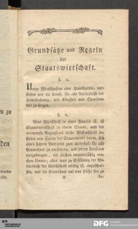 Grundsätze und Regeln der Staatswirtschaft