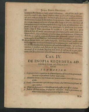 Cap. IV. De Inopia Requisita Ad Effectum Alimentorum.