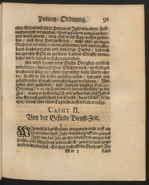 Caput II. Von der Gesinde Dienst-Zeit