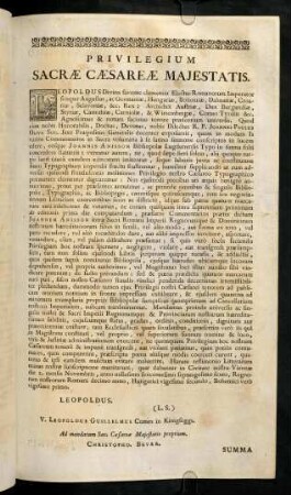 Privilegium Sacrae Caesareae Majestatis