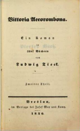 Vittoria Accorombona : ein Roman in fünf Büchern, 2