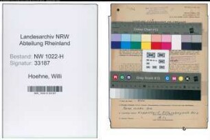 Entnazifizierung Willi Hoehne , geb. 30.10.1910 (Bueroangestellter)