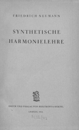 Synthetische Harmonielehre